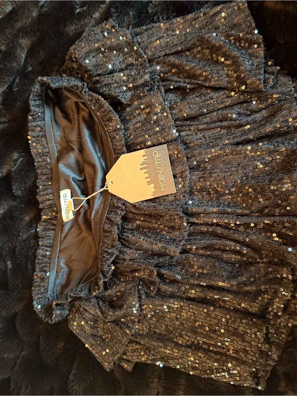 Main Strip Black Sequin Women’s MEDIUM SKORT